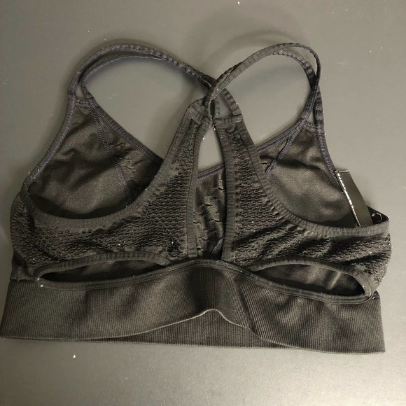VICTORIA Sport Black double strap cut-out racerback Bralette, Large - Picture 6 of 7